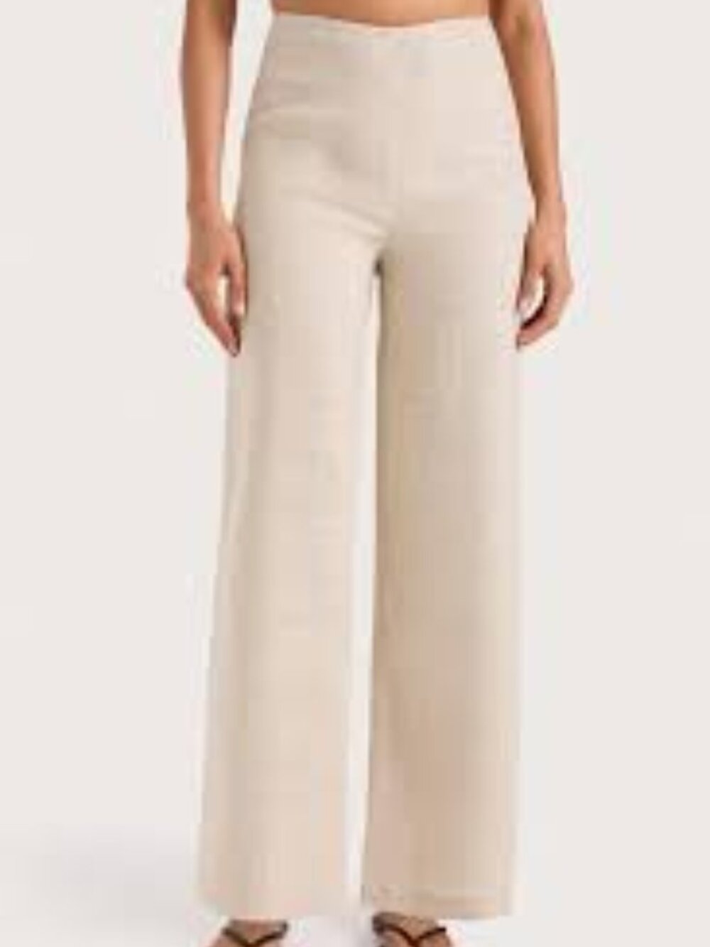 Faithfull The Brand Women's Jean Pant Natural Wide-Leg Linen Pants